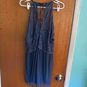 Elegant Blue Lace Chemise